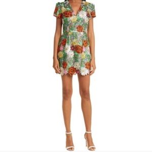 Milly Women’s Atalie Embroidered Bouquet Floral Minidress Multicolor Size 4